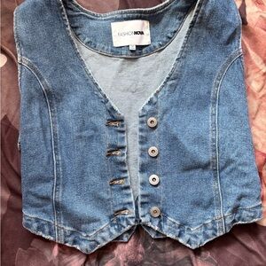 Fashion Nova Denim Button Down Top